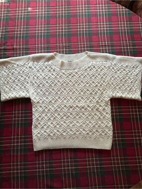 a.n.a Cream Cable Knit Crewneck Sweater for Men
